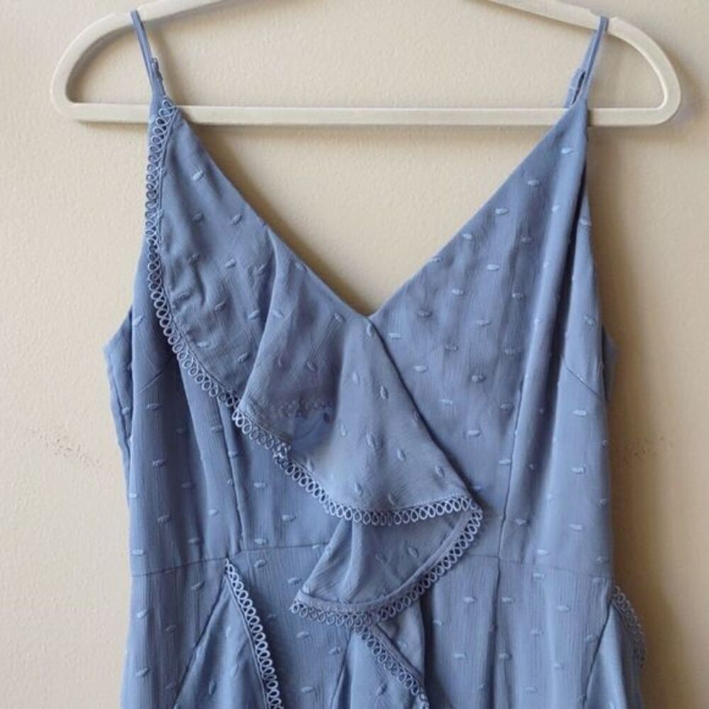 Keepsake Hideaway Blue Hydrangea Ruffled Midi Dre… - image 8